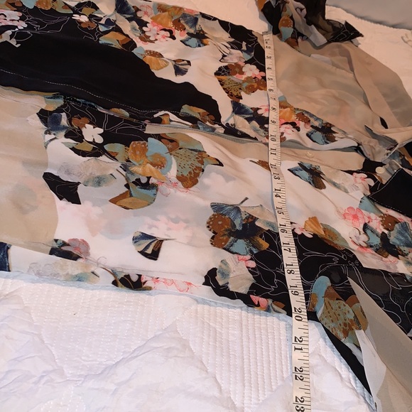 3.1 PHILLIP LIM X Target Button Up Long Sleeves Floral Blouse Shirt Size M - Picture 10 of 11